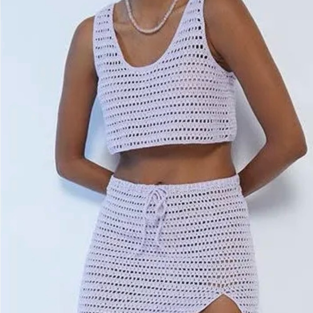 La hearts knit coverup set